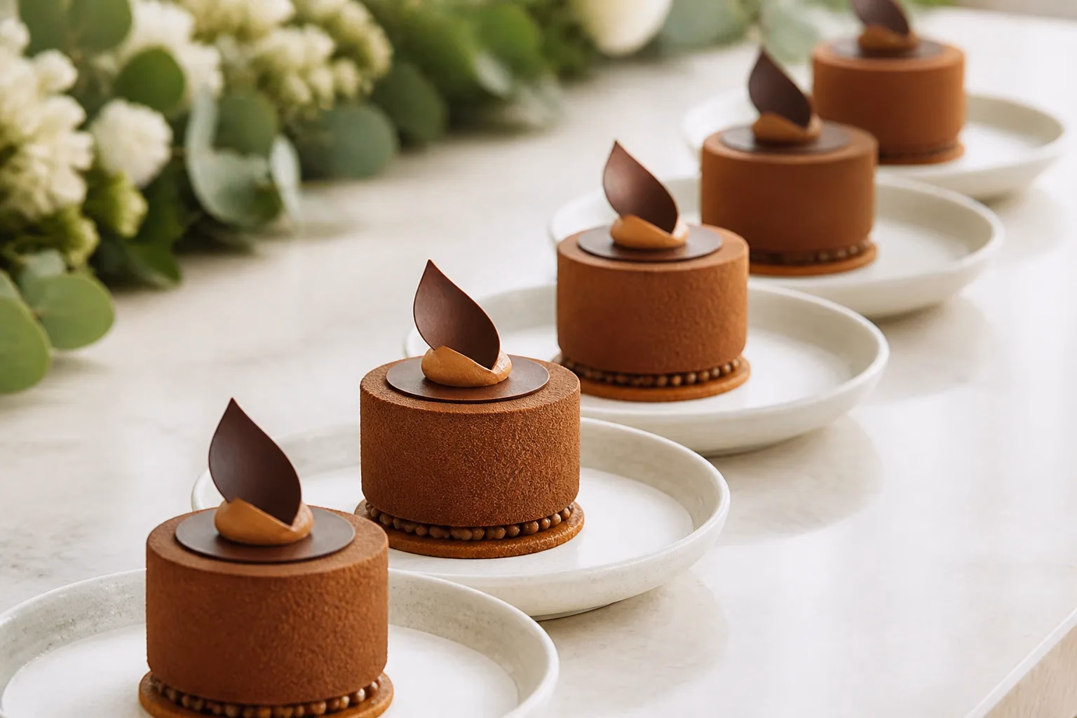 Refined plated desserts for a brand reception